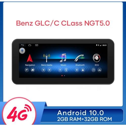 MCWAUTO For Benz GLC/C 2016-2019 Android 10.0 Car Multimedia Radio GPS Navi Stereo 2+32GB RAM WIFI BT AUX 10.25