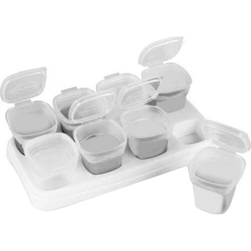 Baby Food Jars,Baby Food Storage, Baby Food Containers, Sprout Cups Reusable Stackable Storage Cups with Tray (9 PCS)