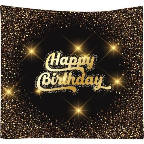 Birthday party hanging cloth Happy birthday wall background cloth decoration Holiday greeting tapestry customization
