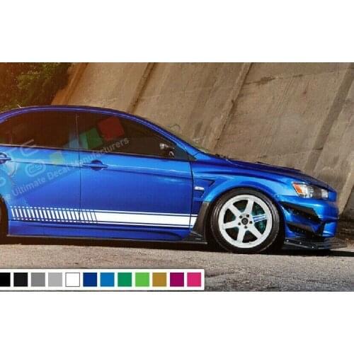 For x2 Decal Sticker Stripe Kit Mitsubishi Lancer Evolution 10 X Light Splitter EVO