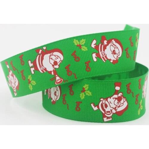 [IuBuFiGo] New style1" 25mm Christmas ribbon Printed Grosgrain ribbons Tape Hair bow 50 yards/roll Free shipping XZD--1875