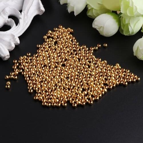 K3ND 200Pcs/Set 4mm Gold Plated Ball Shape Antique Spacer Beads For Jewelry DIY