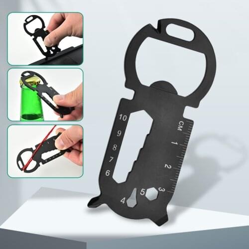 HANCENT Multifunctional EDC Tool Card Bottle Can Opener Ruler Keychain Gadgets EDC Tools for Adventure Home