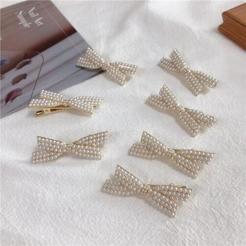 Fashion cute bow Hair Barrette Hair Clip Hairpin Girls rhinestone autumn winter Hair Accessories Women Headdress Wholesale