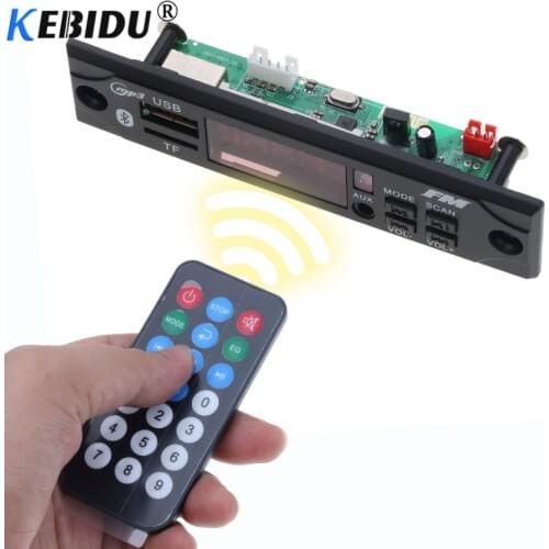 Kebidu MP3 Player Decoder Board Module Wireless Bluetooth Audio Car MP3 WMA WAV AUX 3.5MM 12V USB TF FM decoder board for Car