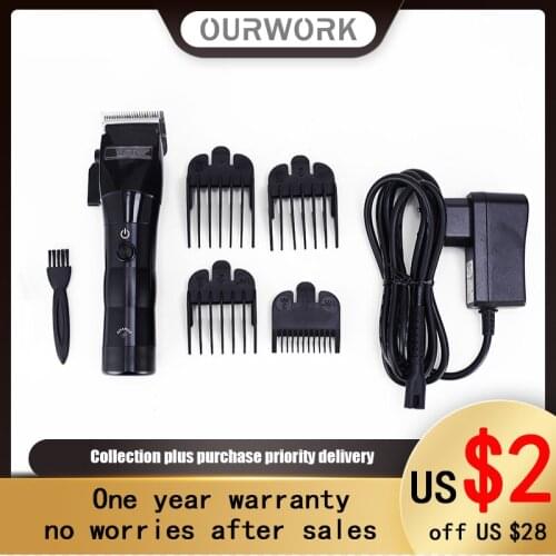 Mens Professional Hair Clipper Rechargeable Low Noise Silent Strong Power Hair Trimmer Fast Charging