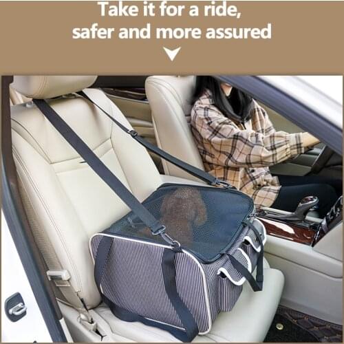 Pet Car Carrier Bag Foldable Breathable Portable Dog Car Cage Small Dogs Cat 3 Colors Multifunctional Pet Bag Dog Travel