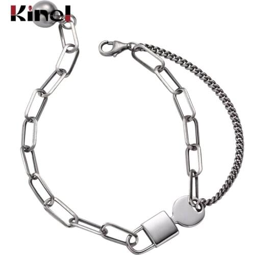 Kinel Lock and Key Adjustable Bracelet for Women 925 Sterling Silver Retro Simple Chain Fine Jewelry 2021 New Christmas Gift