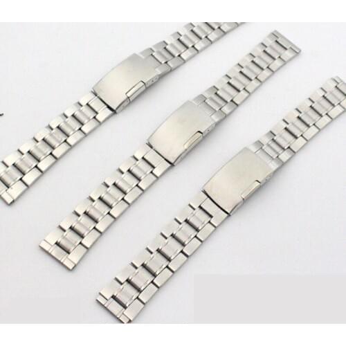 Men Watch Band Strap Bracelet Silver Stainless Steel belt Deployment Clasp Speed Master Wrist Women Watchband 18mm 20mm 22mm