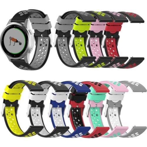 18mm Watch strap band For Garmin Vivoactive4s Sport silicoe Wristband For Garmin Vivoactive 4 Wrist bracelet 22mm double color
