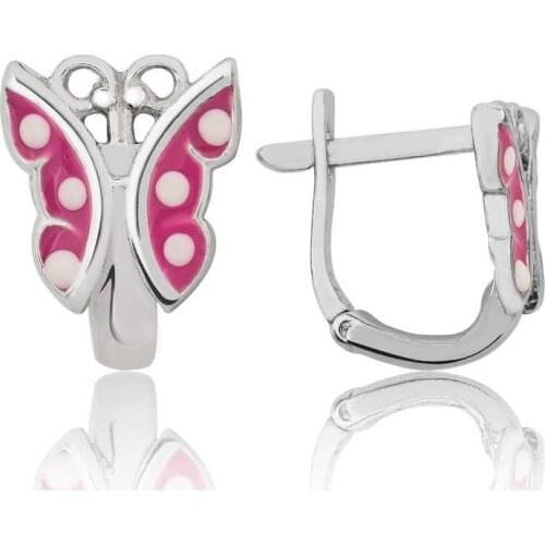 Silverlina Silver Pink Butterfly Child Tag