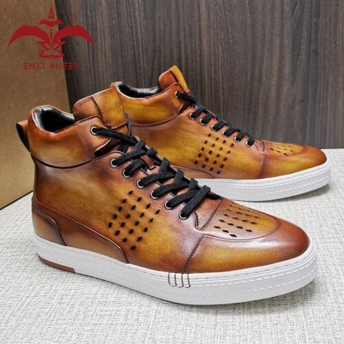 Party Shaker! 100% Handmade Genuine Leather Shoes Men Lady Sneaker Workshop Custom Boot Shoes Matin Riding Motorcycle Boots