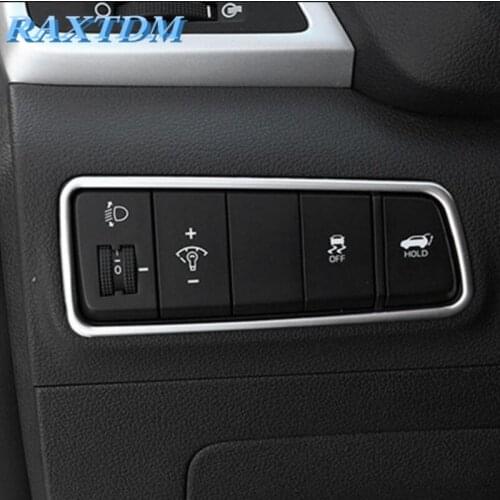 Car styling , Inner Centre Control Decoration Cover Molding Multifunction Headlight Button Frame Trims For Hyundai Tucson 2016