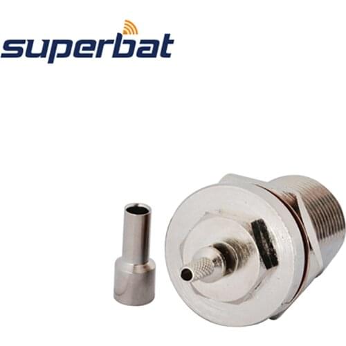 Superbat N Solder Crimp Jack Bulkhead RF Coaxial Connector for Cable LMR100 RG174 RG178 RG316