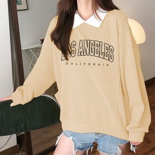 Los Angeles California Swearshirt Graphic Oversize Clothes Harajuku Cotton Pullover Hoodies with Pocket Kawaii Hoodie for Girls