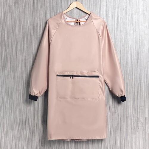 Long Sleeve Waterproof Convenient Practical Durable Comfortable Kitchen Chef Cooking Baking Women Pocket Working Apron