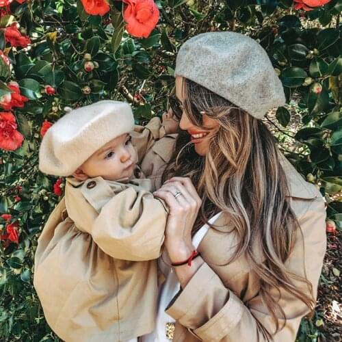 Women Winter Autumn Beret French Artist Wool Hat Female Bonnet Caps Solid Color Elegant Lady Warm Walking Cap