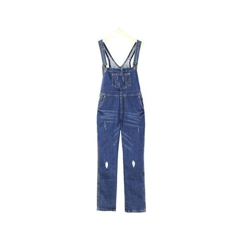 Women Denim Overalls Straps Jumpsuit Bib Long Pants Jeans Baggy Romper Trousers