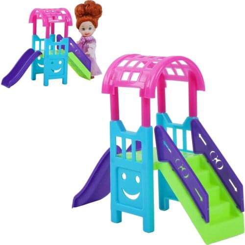 1 Set Fashion Mini Slide for Barbie Doll Sister for Kelly Doll Park House Play Game Fun Slide Playset Furniture Accessories Toy
