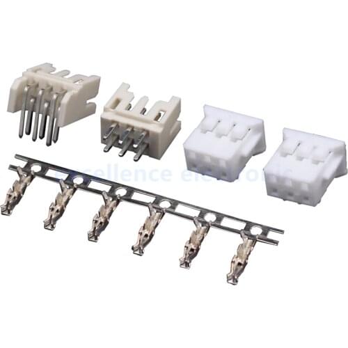 10Sets PHD 2.0MM Double Row 2X2/3/4/5/6/7/8/9/10pin PHD2.0 Connector Straight / Curved Needle Plug Male + Female + Crimps