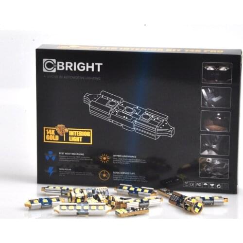 10pcs Canbus White 14K Gold Led Interior Reading Light Package Kit for 2009 - Present KIA FORTE