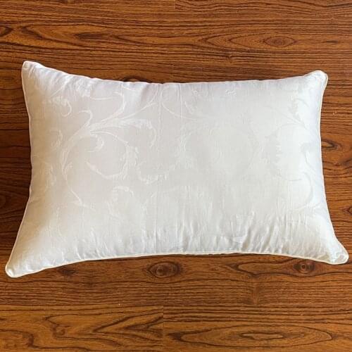 100% Natural Medium-Long Floss Silk Filled Pillow High-End Silk Filling Pillow Protector (Full) With Cotton Satin Cover