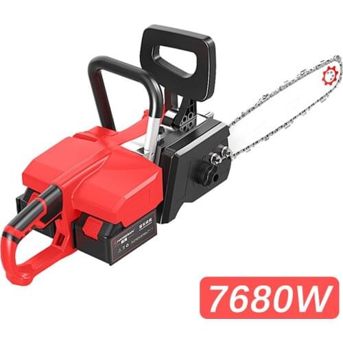16 inch Electric Chainsaw 7680W Rechargeable Battery Cordless Chainsaw Brushless Heavy Duty Woodworking Cutter Machine