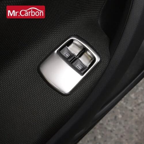 2pcs Car Window Control Panel Decoration Cover Sticker Interior Car Styling Accessories For Mercedes Smart fortwo forfour 453