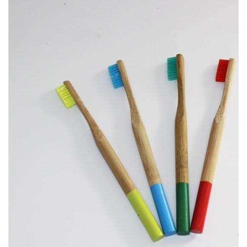 2Pcs/Set FDA Certification 4 Colors Round Handle Adult Natural Bamboo Eco Friendly Travel Toothbrush Tooth Teeth Brush