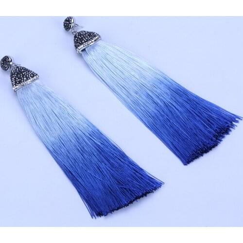 2018 New Arrival Rhinestone Tassel Earrings for Women Long Ethnic Tassel Drop Earrings A Set Jewelry Bijoux Femanino