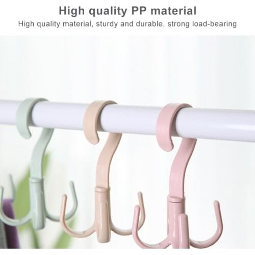 4 Hooks Plastic Handbag Clothes Ties Bag Holder Shelf Organizer 360 Degrees Rotated Belt Closet Hanger Hanging Rack StorageHook