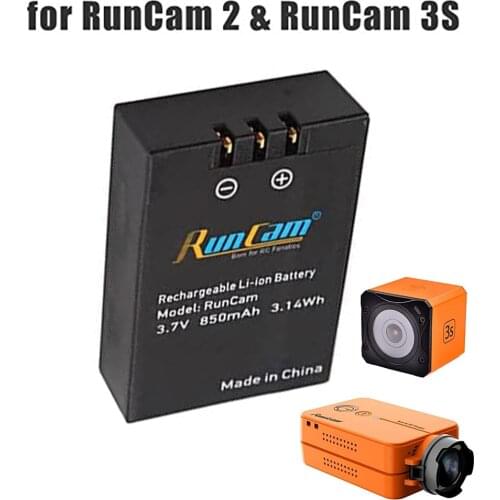 Runcam 2 3S Battery 1S 850mAh 3.7V Removable Camera Battery for Lite Scope Cam 4K Rechargeable Li-Ion Batteries