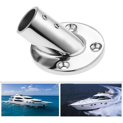 Gohantee 1pc Stainless Steel Boats Accessories Marine Fit Hand Rail Fittings 45 Degree 7/8" Pipe Round Base For Marine Yachts