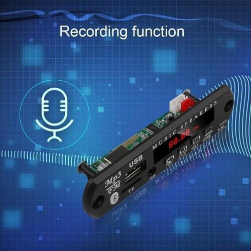 Handsfree and recording DIY car mp3 player DIY decoder module LED display bluetooth mp3 decoder USB SD AUX FM radio for speaker
