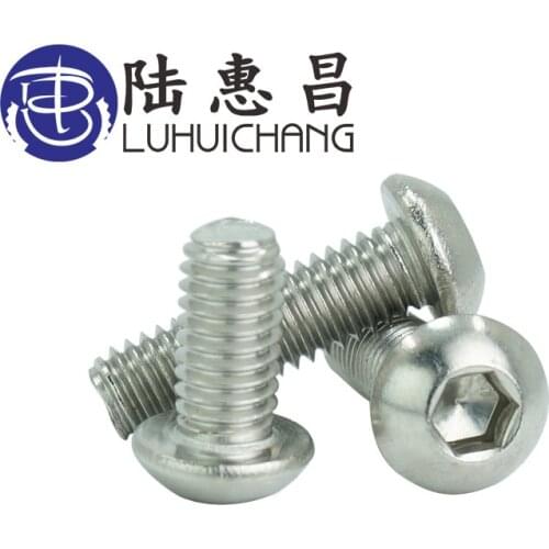 LUCHANG Free Shipping M2 M2.5 M3 M4 304 Stainless Steel Round Head Screws Mushroom Hexagon Socket Button Head Screw Bolt