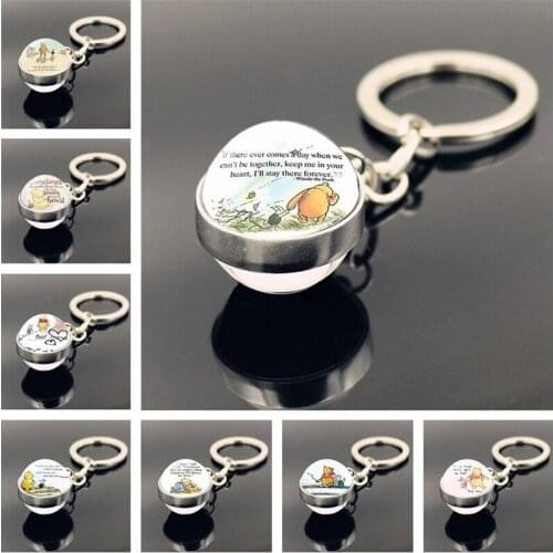 Harajuku Style with Cartoon Bear&Piglet Keychain Pendant Will be Feiends Until Forever Best Friends Keychain Keyring Gift