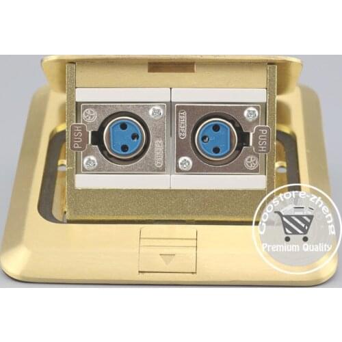 Bronze Pop-up Microphone XLR Female Socket Floor Panel Ground Outlet Receptacle