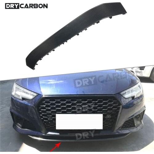 Dry Carbon Fiber Front Lip Spoiler For Audi A4 Sline Sport S4 Sedan 2019 Head Bumper Chin Trim Cover