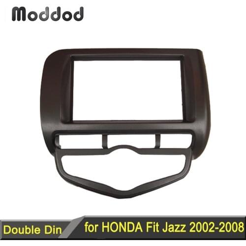 Double Din Audio Fascia for HONDA Jazz Auto Air Condition LHD or RHD Radio GPS DVD Stereo Panel Dash Installation Trim Kit Frame