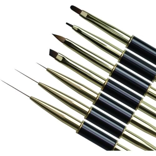 Dual End Nail Art Stripes Lines Liner DIY Painting Brush Liquid Powder Acrylic UV GEL Extension Builder French Drawing Pen