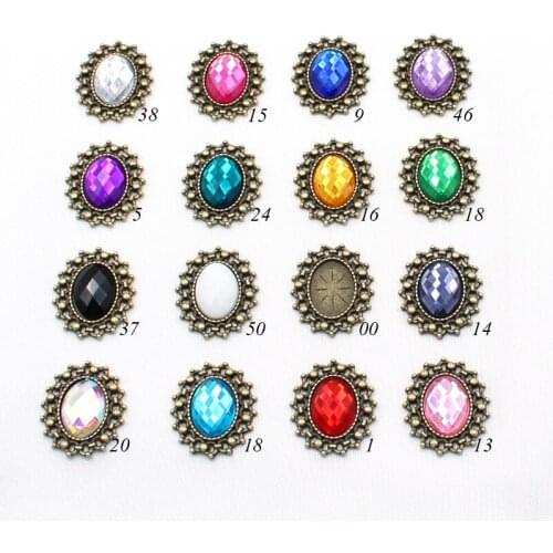 Alloy Buttons 10Pcs/Lot 23*20MM Acrylic Embellishment Metal Crafts DIY Scrapbook Decoration Accessories