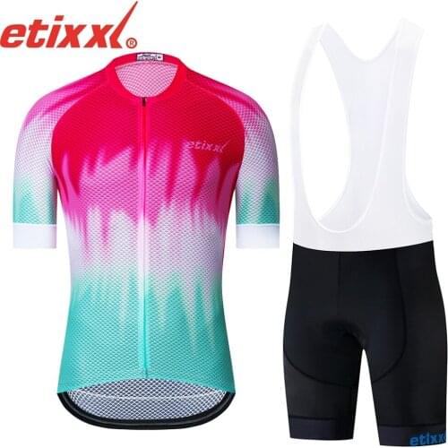 2021 Team etixxl White Cycling Clothing Bike Jersey Ropa Mens Bicycle Summer Cycling Jerseys Gel Pad Bike Shorts