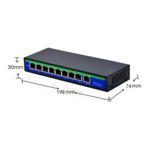 JYTTEK 10 Ports 8 PoE Injector Power Over Ethernet Switch without Power Adapter