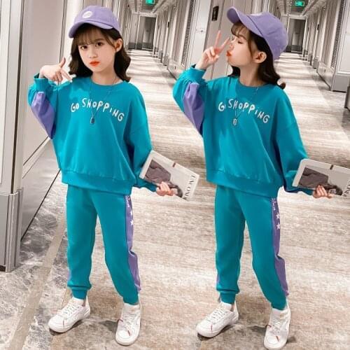 Girls Suit Sweatshirts +Pants 2Pcs/Sets 2021 Luxury Spring Autumn Teenager Kid School Outdoor Clothes Kids Children Clothing