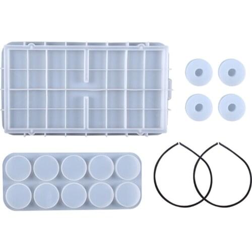 L5YD Slingshot Table Hockey Party Game Crystal Epoxy Resin Mold Bouncing Chess Hockey Game Silicone Mould DIY Crafts Casting