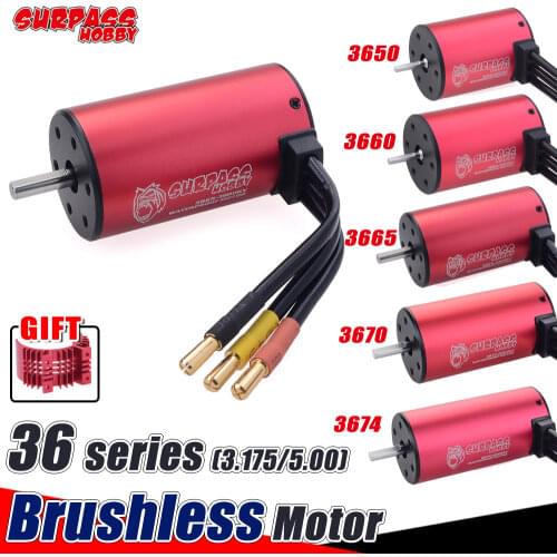 SURPASS HOBBY Brushless Motor 3650 3660 3665 3670 3674 RC Motor Waterproof for 1/8 1/10 2S 3S RC Car Racing Off-Road Traxxas
