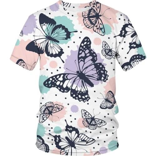 2021 New Cartoon butterfly 3D Printing T-Shirt Mens harajuku Summer Fashion Breathable And Comfortable Large Size Streetwear