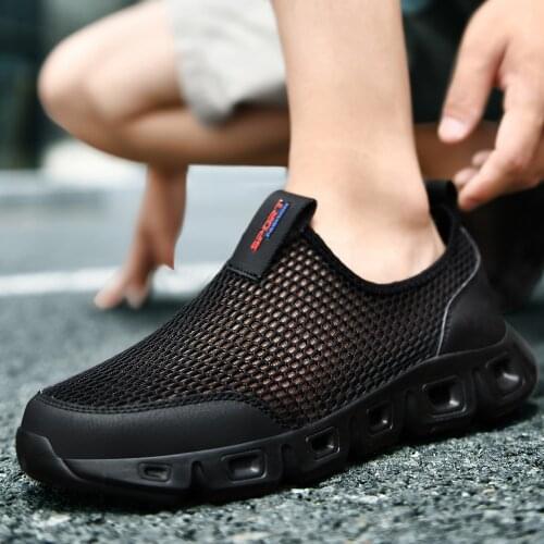 Vulcanized Shoes Men 2021 Summer New Breathable Comfort Light Soft Sole Net Shoes Men Casual Shoes Gym Shoes Big Size Mens Shoes