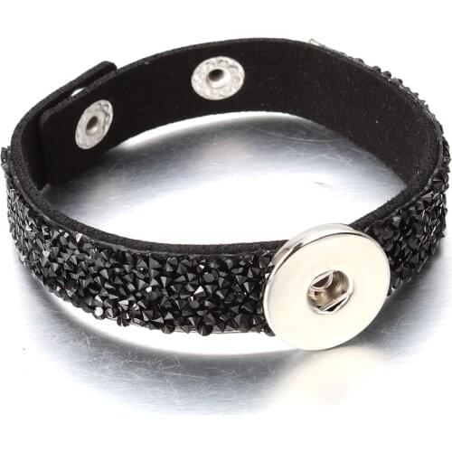 New Snaps Jewelry Unisex Multicolor Rhinestone Leather Velvet Bracelet Valentine Gift Fit 18mm 20mm Snap Button Bracelet Jewelry