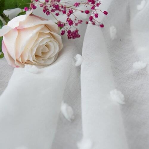 New Curtains for Living Dining Room Bedroom Three-dimensional Jacquard Classic Wave Point White Window Screen Cotton Candy Tulle